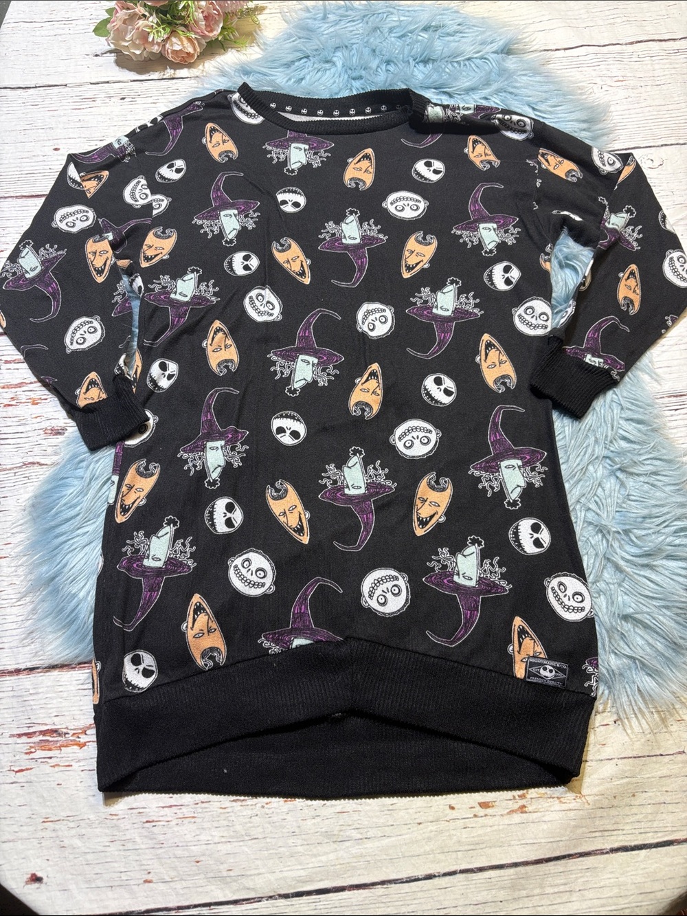 Disney The Nightmare Before Christmas Long Sleeve Sleep Dress sz S